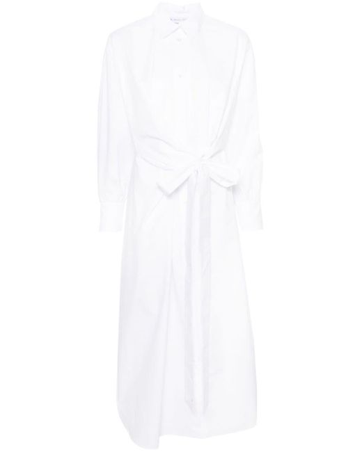 Manuel Ritz White Classic-collar Maxi Shirt Dress