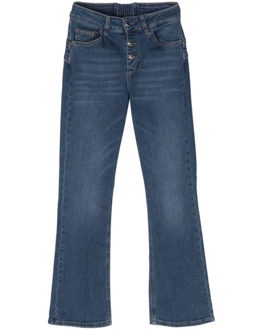Liu Jo Blue Mid-rise Bootcut Cropped Jeans