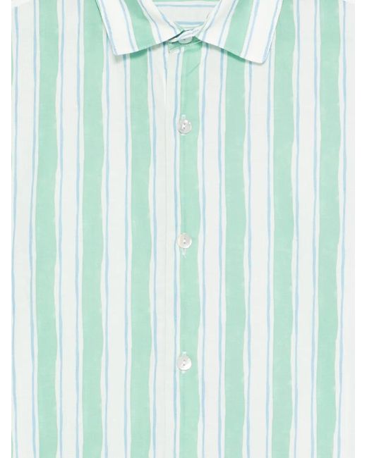 Mc2 Saint Barth Blue Stripe-Pattern Shirt for men