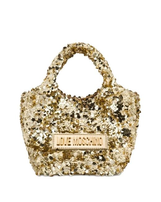 Love Moschino スパンコール ハンドバッグ Metallic
