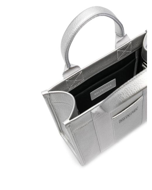 Balenciaga Gray Logo-print Leather Tote Bag