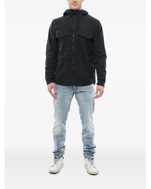 Woolrich Black Mesh Hooded Jacket for men