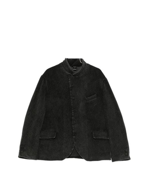 Avant Toi Black High-Neck Button-Up Blazer for men