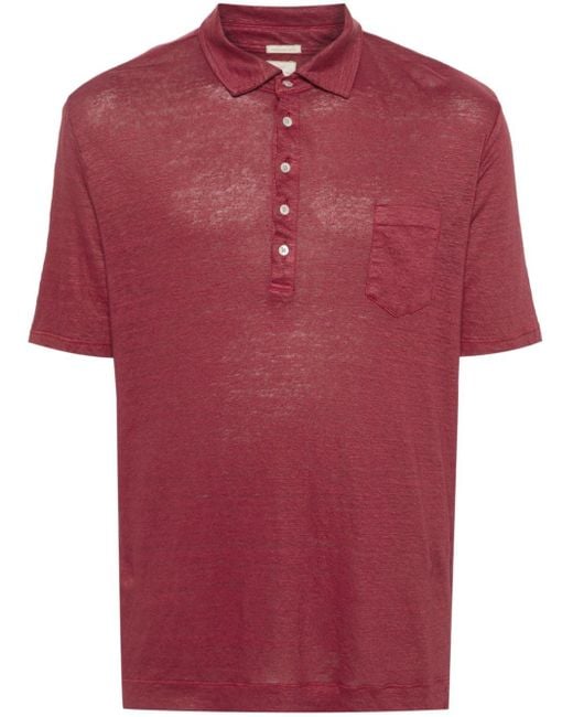 Massimo Alba Red Linen Polo Shirt for men