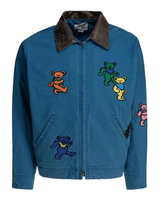 Thisisneverthat Blue Dancing-Bears Cotton Jacket for men