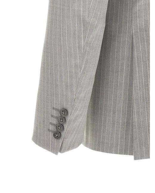 Pal Zileri Gray Pinstripe Double-Breasted Suit for men