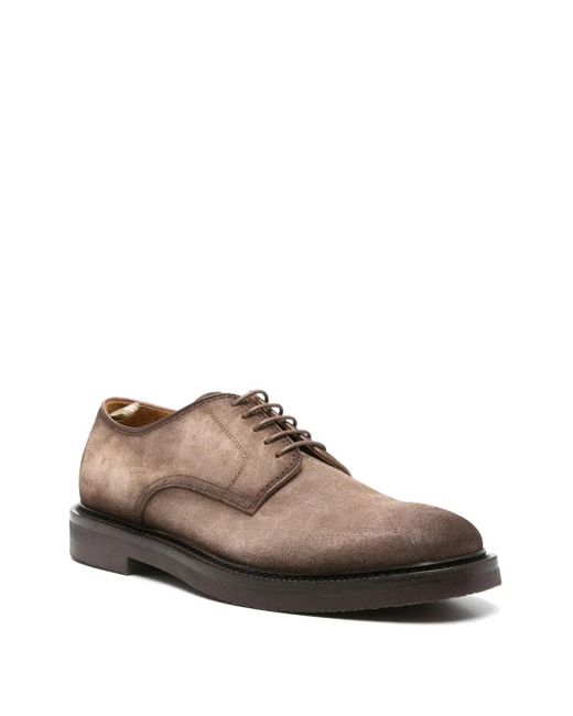 Officine Creative Brown Suede Lace-Up Derby Shoes for men