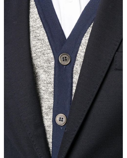 Brunello Cucinelli Blue Single-breasted Fitted Blazer for men