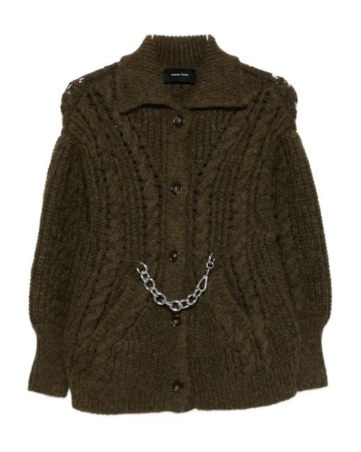 Simone Rocha Green Cardigan mit Kettendetail