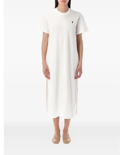 Polo Ralph Lauren White Cotton Jersey T-Shirt Dress