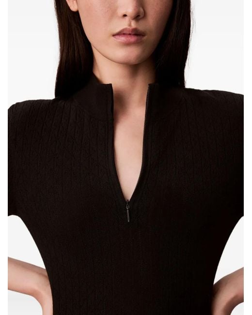 Calvin Klein Black Zip-Neck Dress