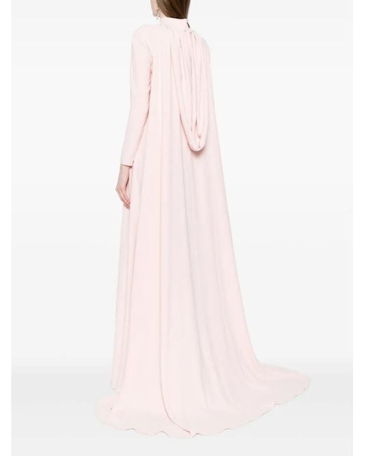 Saiid Kobeisy Pink Organza-Flowers Kaftan Jumpsuit