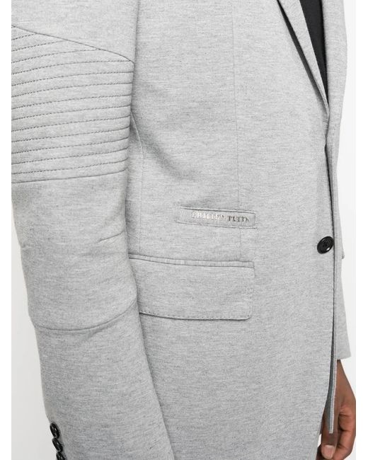 Philipp Plein Gray Single-Breasted Tailored Suit for men