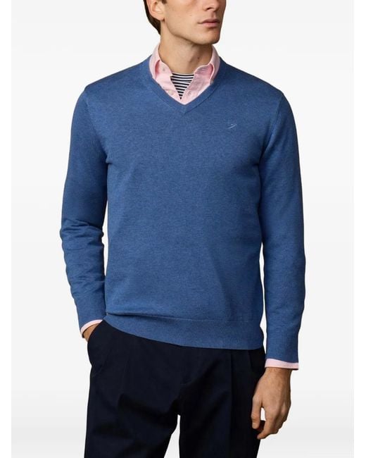 Hackett Blue V-Neck Sweater for men