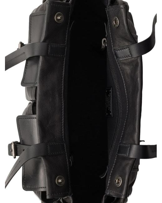 Prada Black Route Medium Leather Tote Bag
