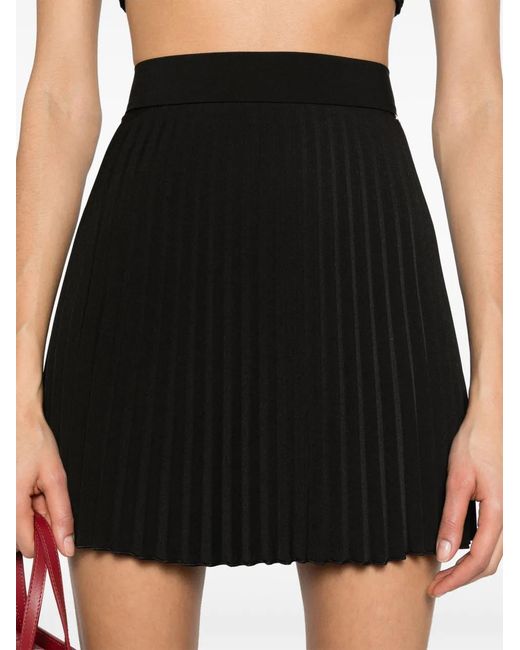 Nissa Black Mid-Rise Pleated Mini Skirt