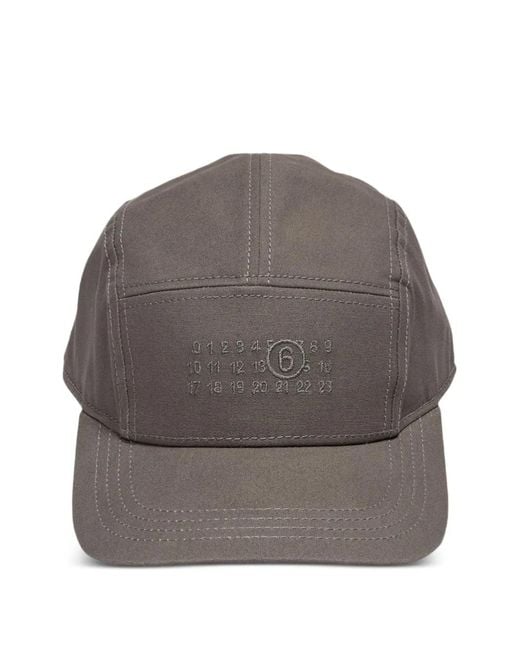 MM6 by Maison Margiela Gray Numerical Logo-Embroidered Cap