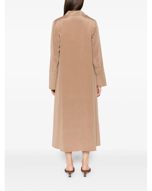 Max Mara Zijden Jurk Met Knoopcuffs in het Natural