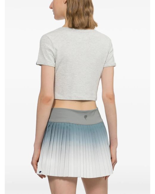 AAPE BY A BATHING AP White Logo-Printed Cropped T-Shirt