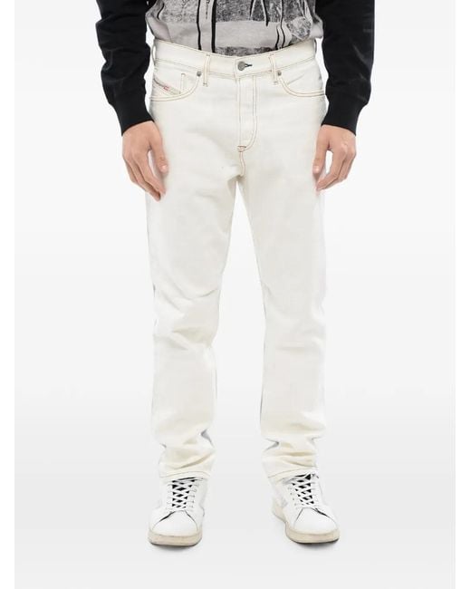 DIESEL White D-Fining-R Regular-Fit Jeans for men