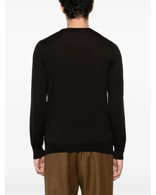 GIUUNO Black Crew-Neck Panelled T-Shirt for men