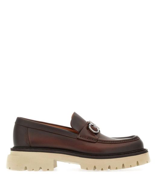 メンズ Ferragamo ガンチーニ ローファー Brown