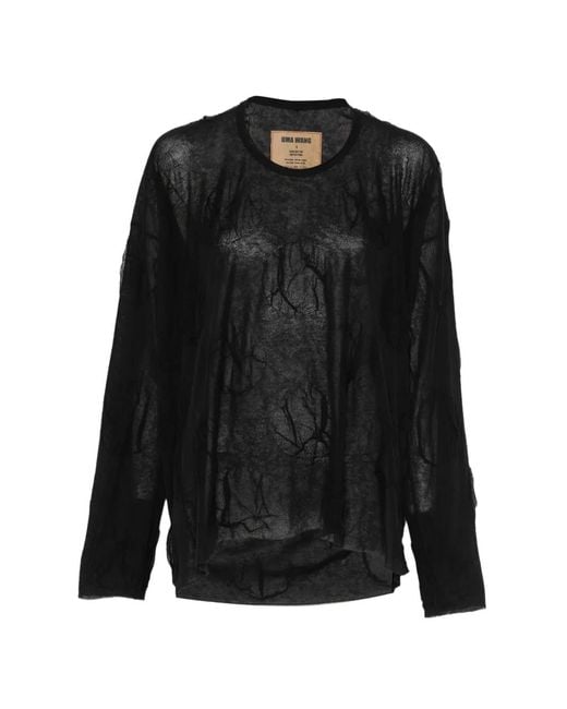 Uma Wang Black Round-Neck Top