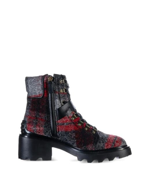 Tod's Black Bottines À Carreaux