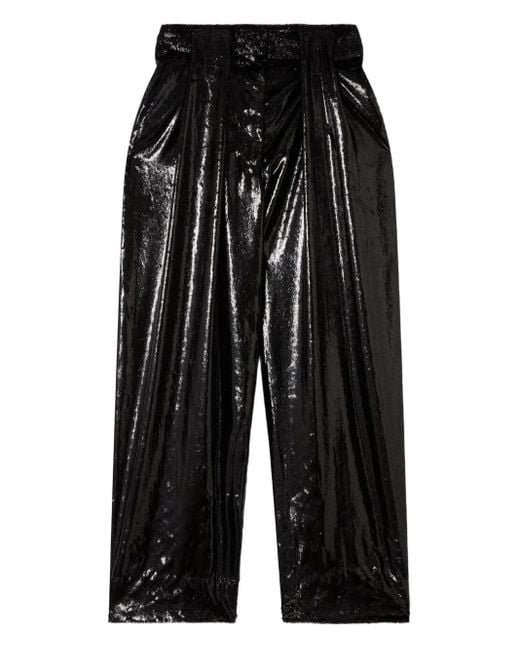 Stella McCartney Black High-Shine Trousers