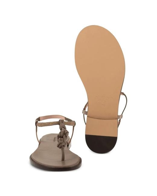Fabiana Filippi Multicolor Braided-Strap Leather Sandals