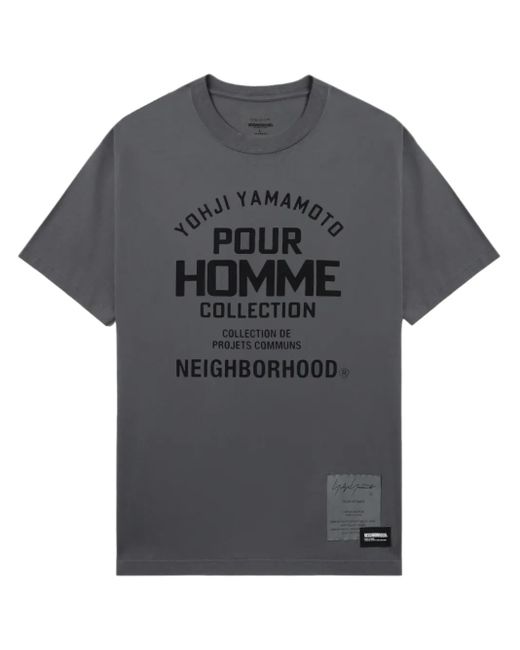 Yohji Yamamoto X Neighborhood T-Shirt Met Tekst-Print in het Gray voor heren