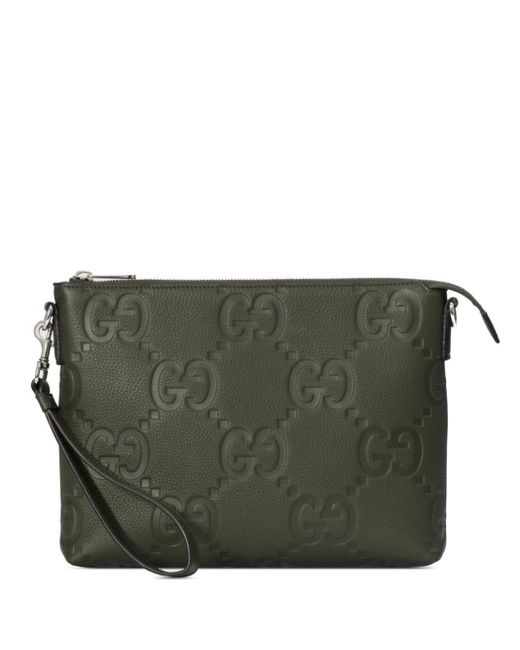 Gucci Green Jumbo GG Leather Messenger Bag for men