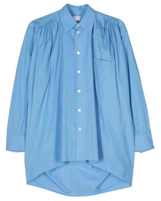 Bottega Veneta Blue Compact Ruched-detail Shirt