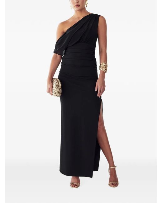 BWLDR Blue Frea One-Shoulder Ruched Maxi Dress