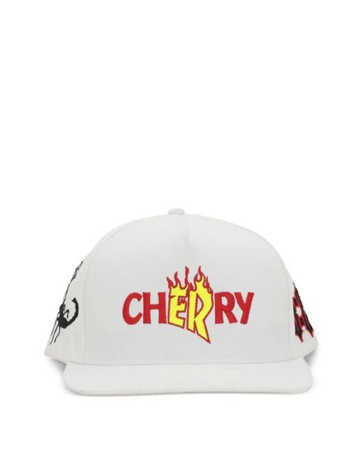 Cherry World White Logo-Embroidered Cap for men