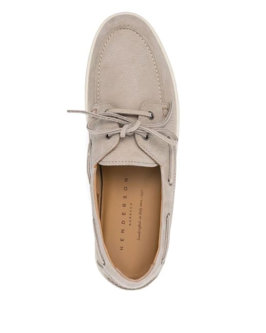 Henderson White Suede Boat Shoes for men