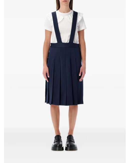 Comme des Garçons Women's Blue Pleated Pinafore Dress