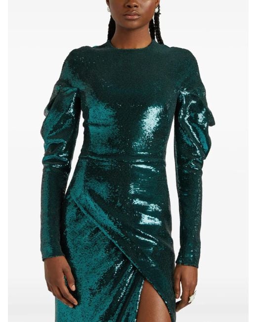 Vestido largo con lentejuelas Genny de color Green