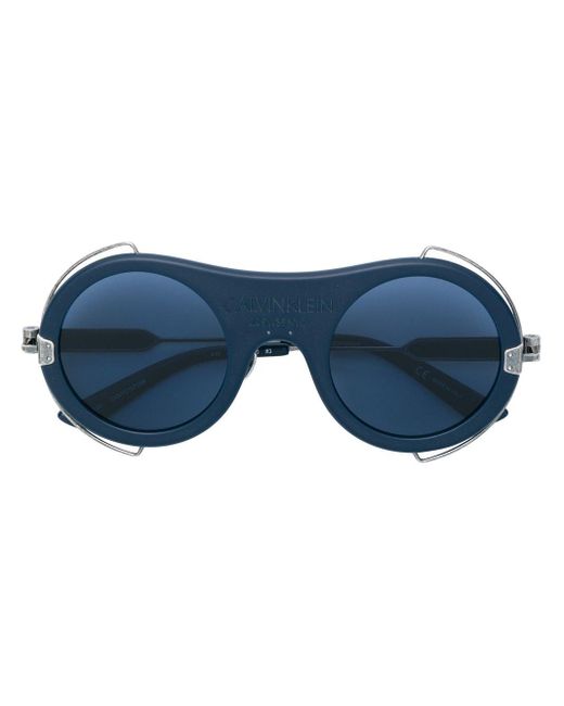 CALVIN KLEIN 205W39NYC Blue Sonnenbrille mit rundem Gestell