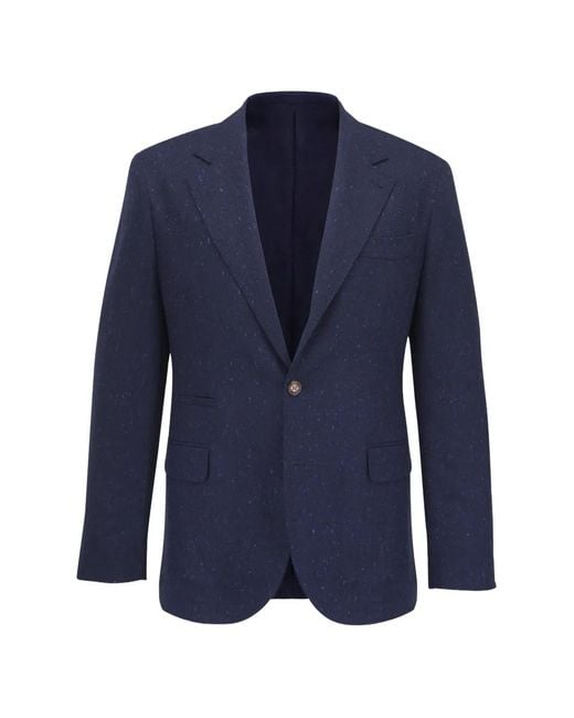 Brunello Cucinelli Blue Speckled Notched Suit for men