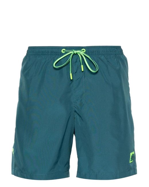 Sundek Green Logo-print Swim Shorts for men