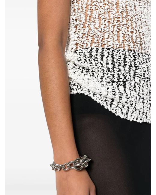 Maison Margiela White Sheer Open Tank Top