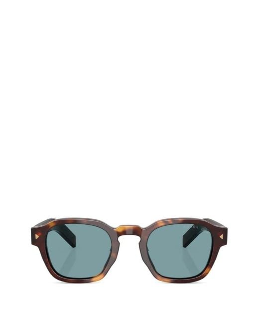 Prada Blue Tortoiseshell-Effect Phantos-Frame Sunglasses for men