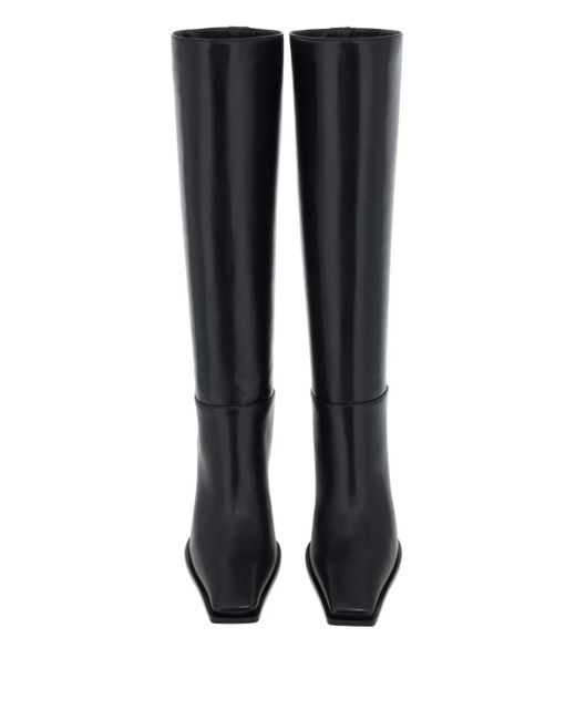 Roberto Cavalli Black Knee-High Leather Boots