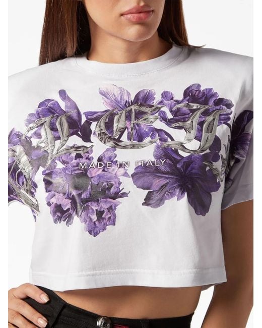 Philipp Plein Cropped Top in het Purple