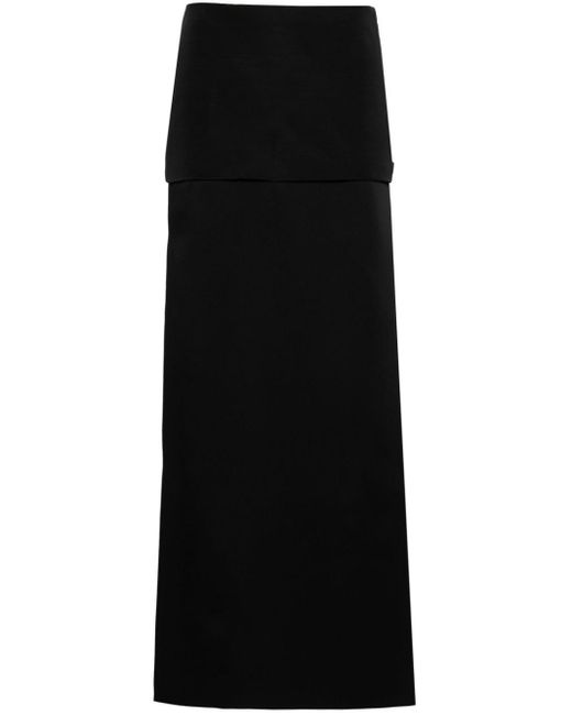 Jupe longue Saxon à design superposé Khaite en coloris Black