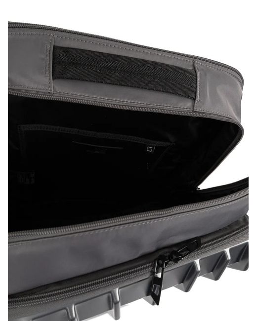 DIESEL Gray Embossed Logo Hard-Shell Backpack