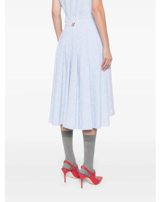 Jupe Mi-Longue À Design Plissé Thom Browne en coloris White