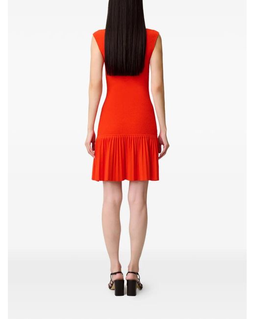 Claudie Pierlot Red Pleated Mini Dress