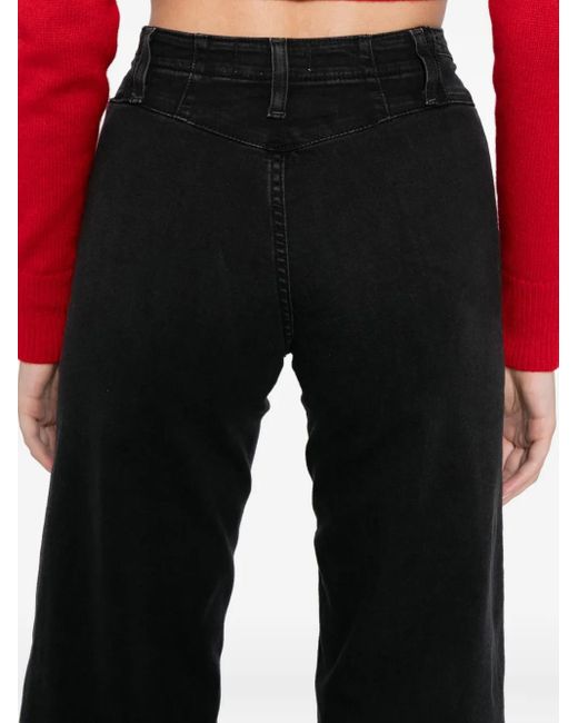 Free People Libre Jeans Met Wijde Pijpen in het Black
